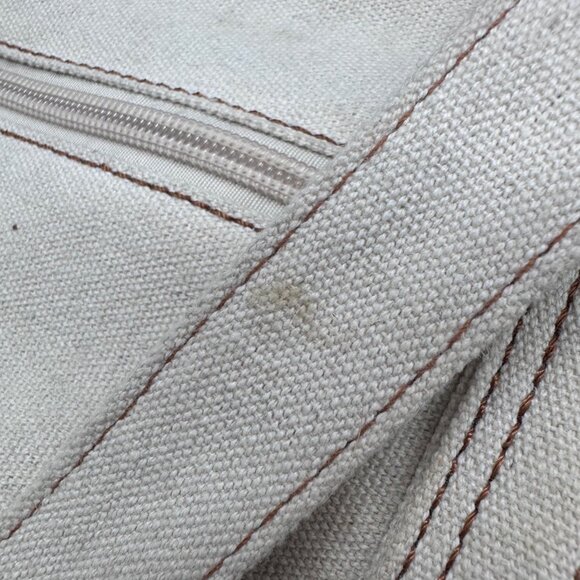 Lee Canvas Tote Bag Nautical Boat Carry All Preppy Shopper Double Handle Beige - Picture 8 of 12